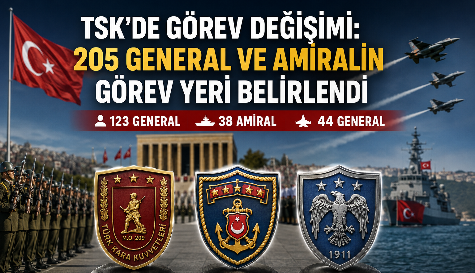 TSK’de görev değişimi: 205 general ve amiralin görev yeri değişti
