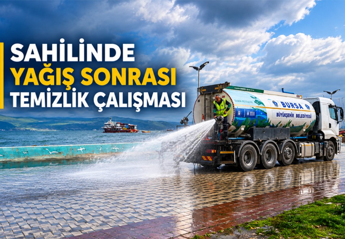 SAHİLİNDE YAĞIŞ SONRASI TEMİZLİK ÇALIŞMASI